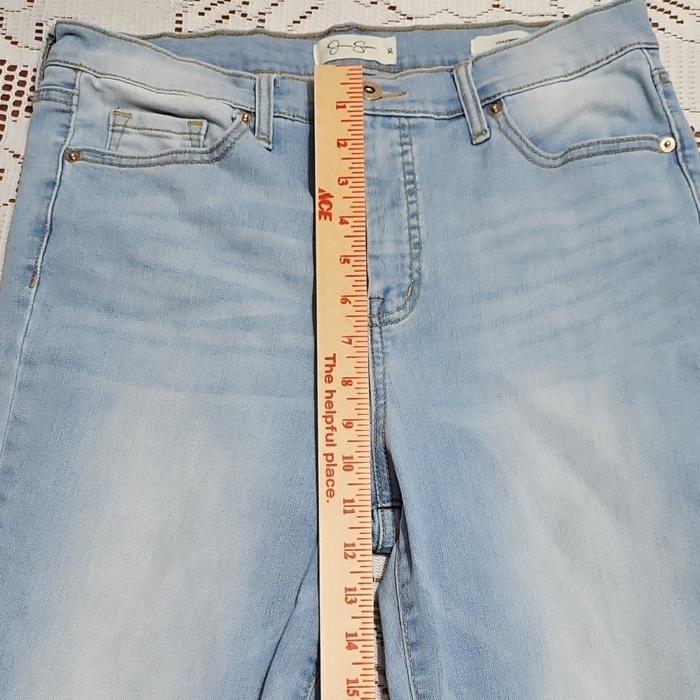 Jessica Simpson Light Blue Embroidered Flare Jeans - Picture 5 of 10